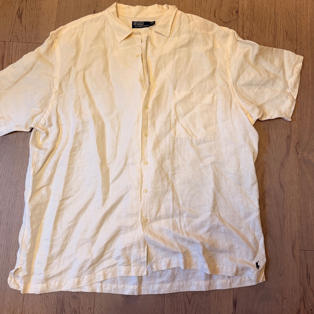 Polo Ralph Lauren Mens 2XLT Linen Silk Blend Button Up Shirt
